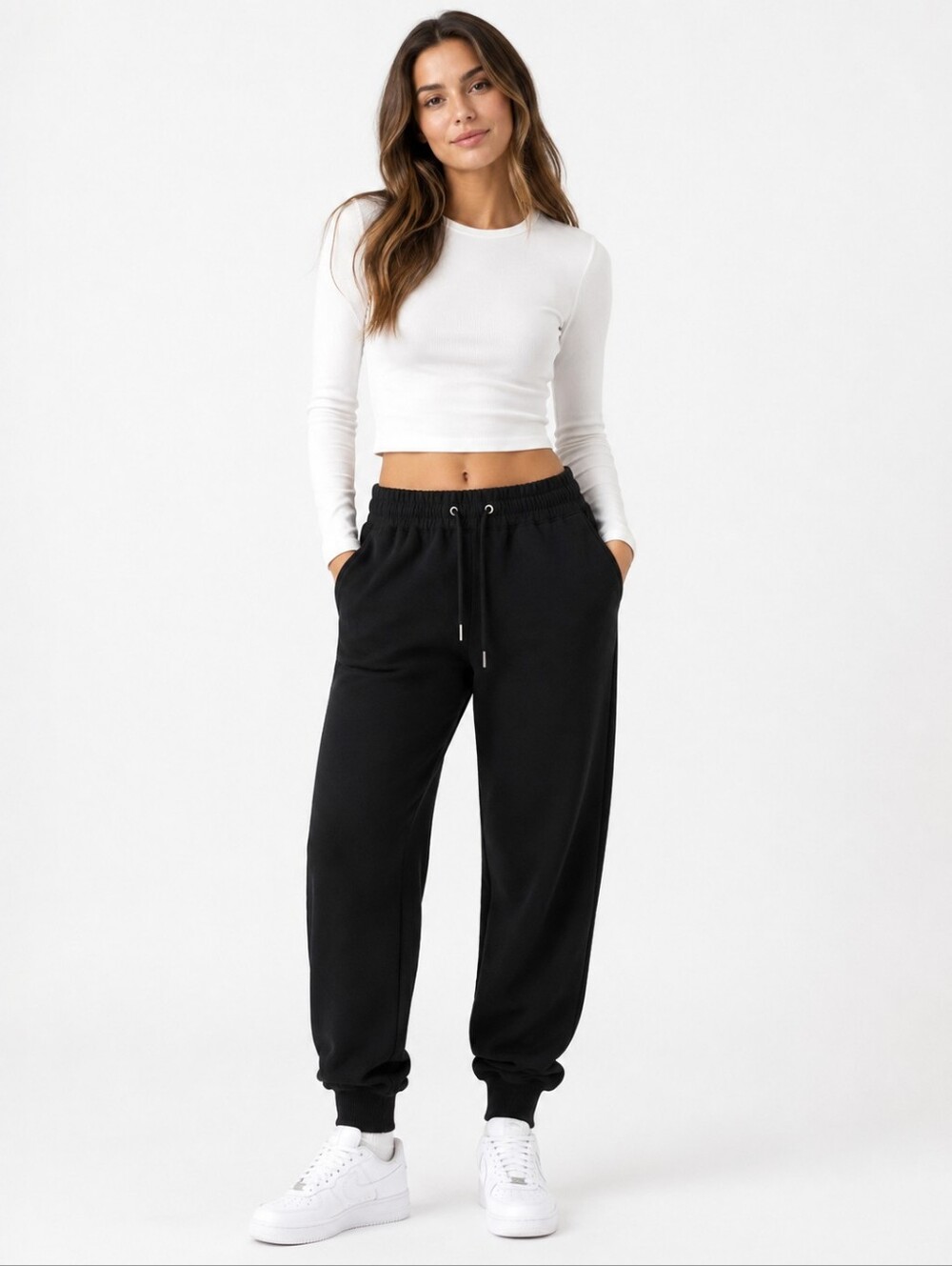 Wilfred Aritzia Black Pull-On Jogger Pants Drawstring Waist Size Medium